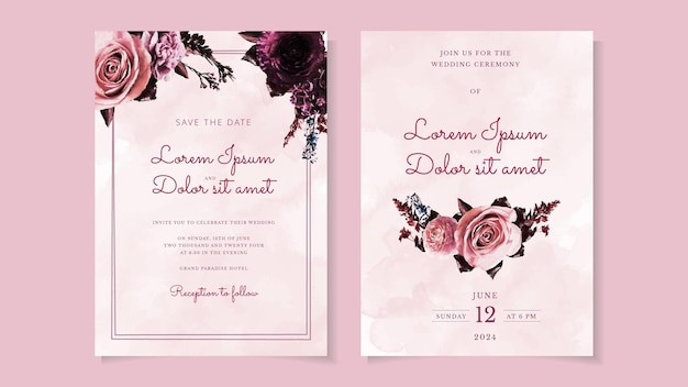 Invitación de boda botánica flores silvestres adorno floral de lujo de primavera