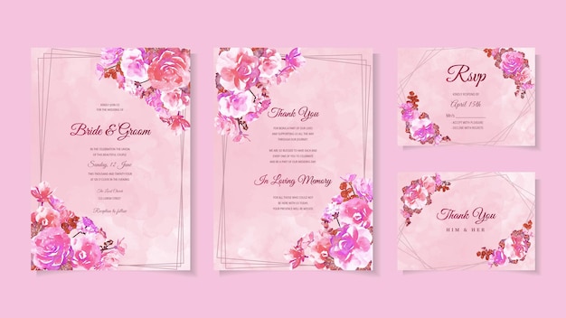 Invitación de boda botánica flores silvestres adorno floral de lujo de primavera