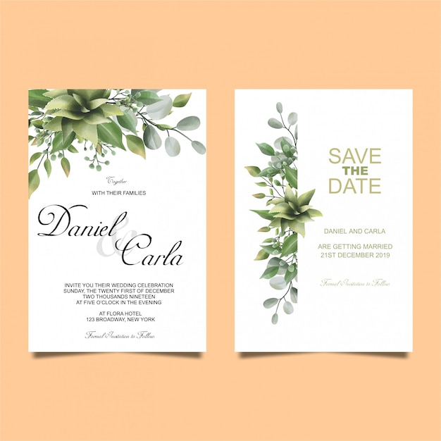 invitación de boda deja estilo acuarela