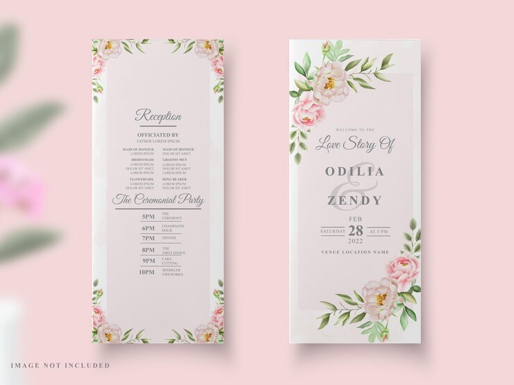 Invitación de boda diseño de acuarela de peonía