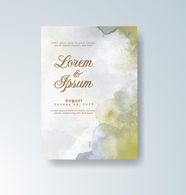 Invitación de boda elegante acuarela
