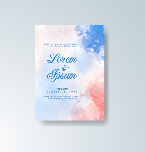 Invitación de boda elegante acuarela