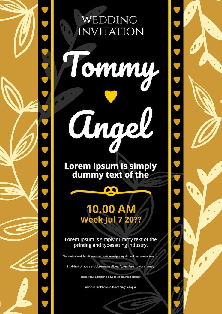 Vector invitación de boda con estilo de diseño clásico y simple