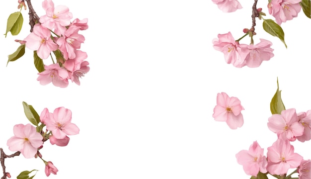Invitación de boda con flor de cerezo plantilla vectorial para el diseño