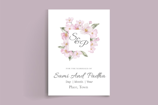 invitación de boda flor de cerezo