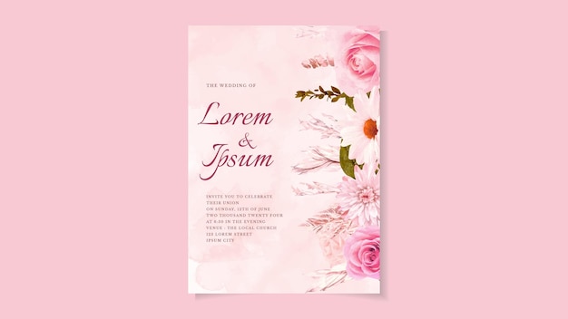 Invitación de boda floral botánica romántica flor gracias rsvp guardar la fecha