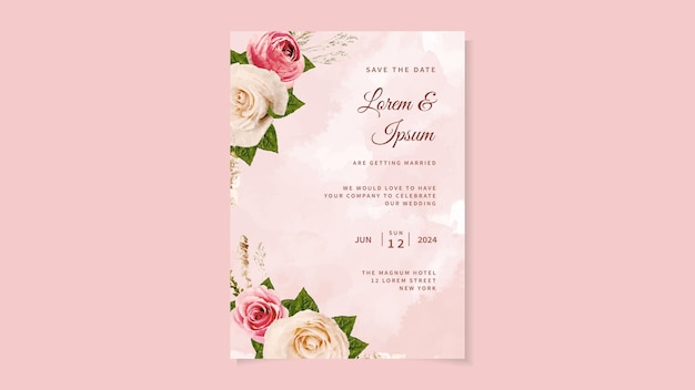 Invitación de boda floral botánica romántica flor gracias rsvp guardar la fecha