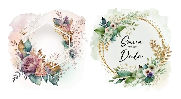Invitación de boda floral elegante invitación tarjeta vector diseño jardín flor rosa melocotón rosa cera blanca