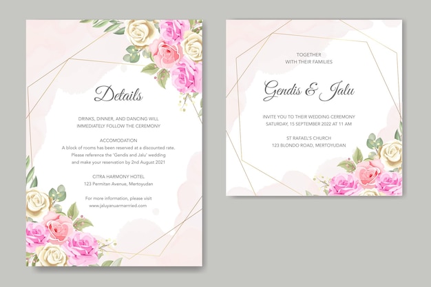 Invitación de boda floral elegante