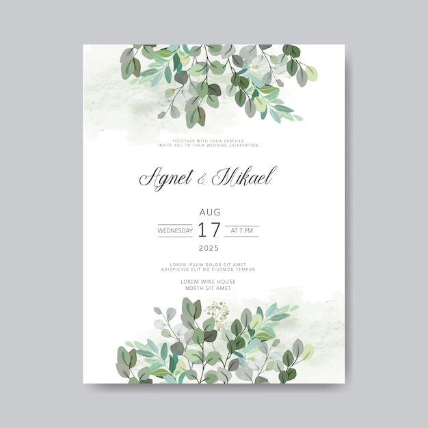 Invitación de boda floral de lujo y belleza