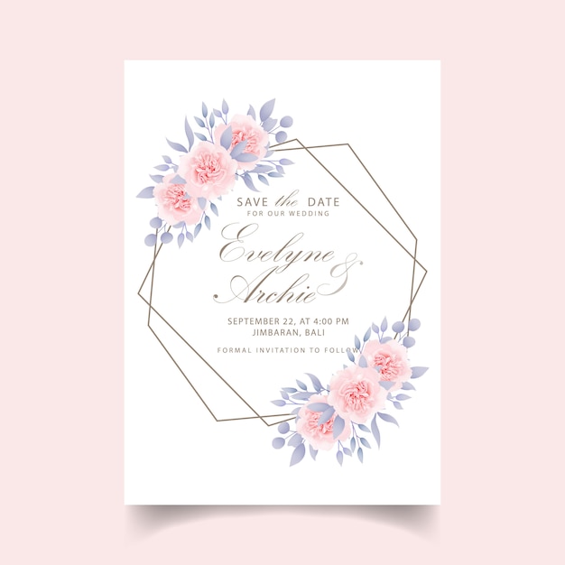 Invitación de boda floral rosas