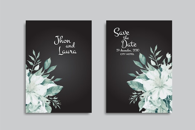 invitación de boda floral vector dibujado a mano