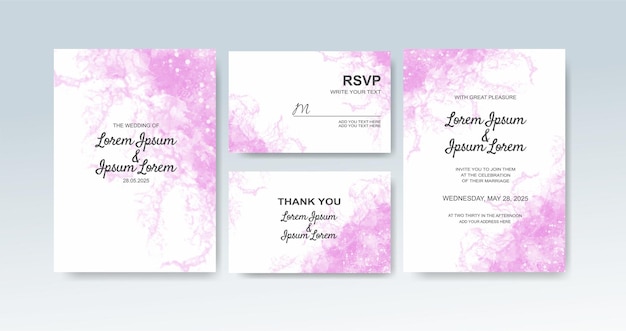 Invitación de boda con fondo abstracto de acuarela