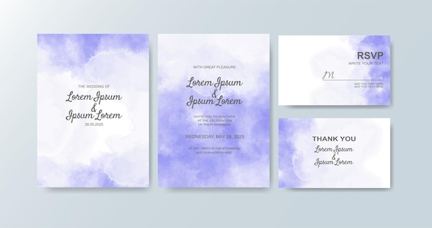 Invitación de boda con fondo abstracto de acuarela