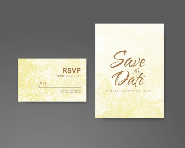 Invitación de boda con fondo abstracto de acuarela