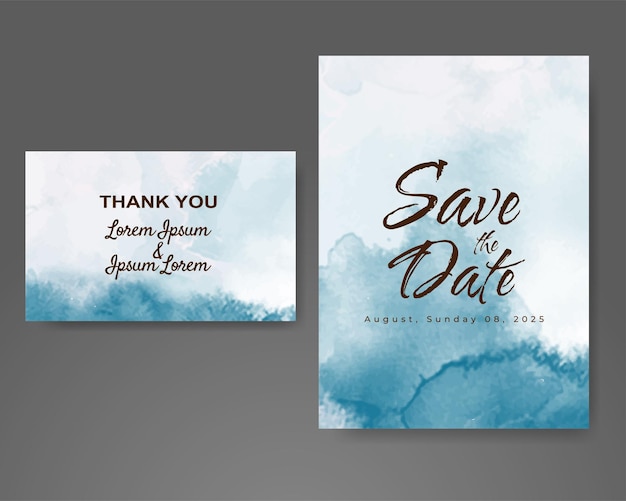 Invitación de boda con fondo abstracto de acuarela