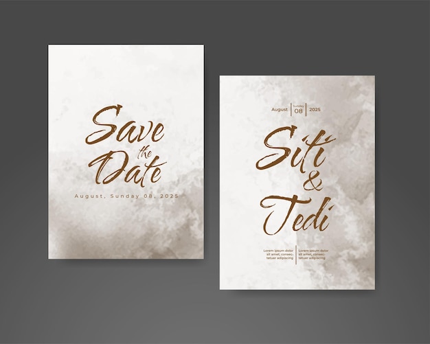 Invitación de boda con fondo abstracto de acuarela