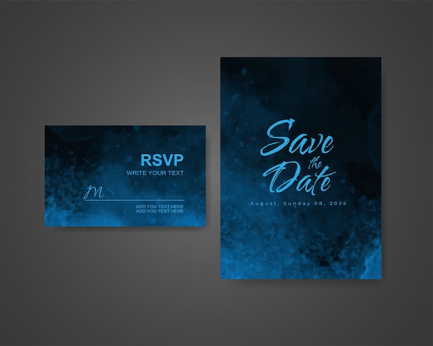 Invitación de boda con fondo abstracto de acuarela