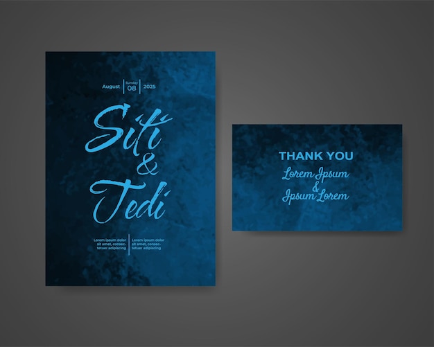 Invitación de boda con fondo abstracto de acuarela