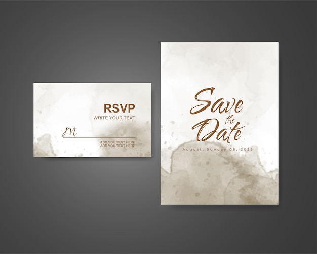 Invitación de boda con fondo abstracto de acuarela