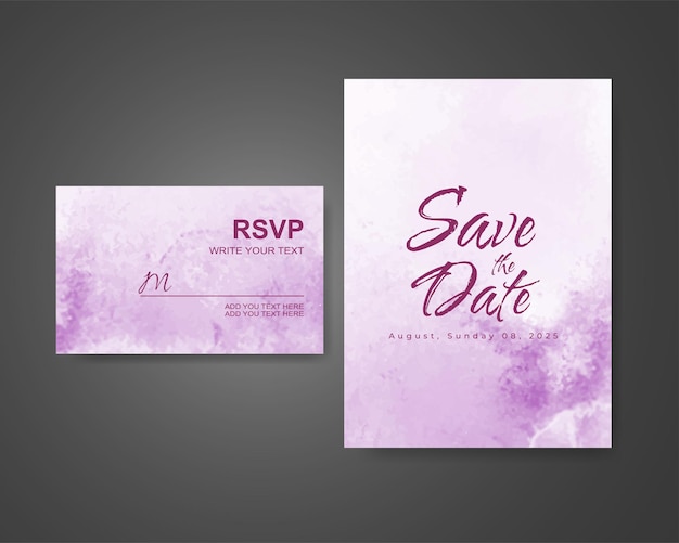 Invitación de boda con fondo abstracto de acuarela