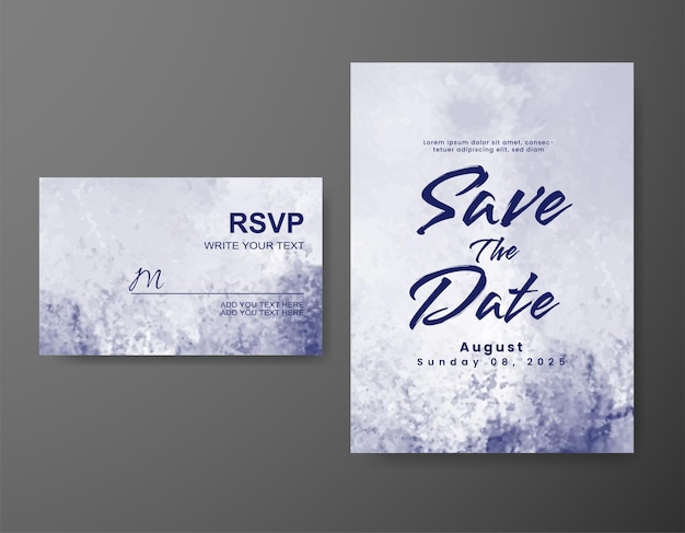 Invitación de boda con fondo abstracto de acuarela