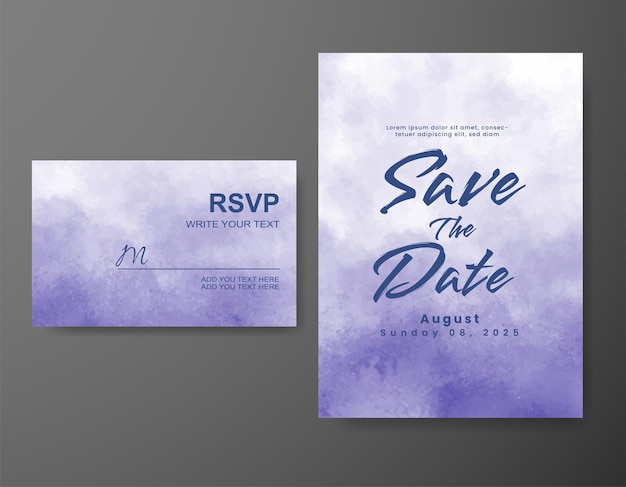 Invitación de boda con fondo abstracto de acuarela