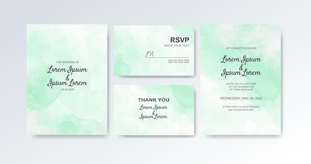 Invitación de boda con fondo de acuarela abstracta