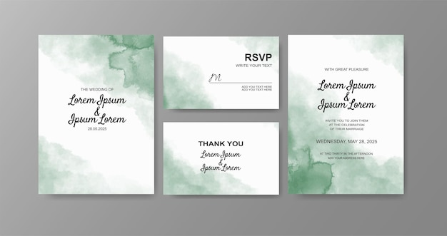 Invitación de boda con fondo de acuarela abstracta