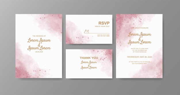 Invitación de boda con fondo de acuarela abstracta
