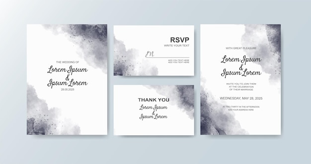 Invitación de boda con fondo de acuarela abstracta