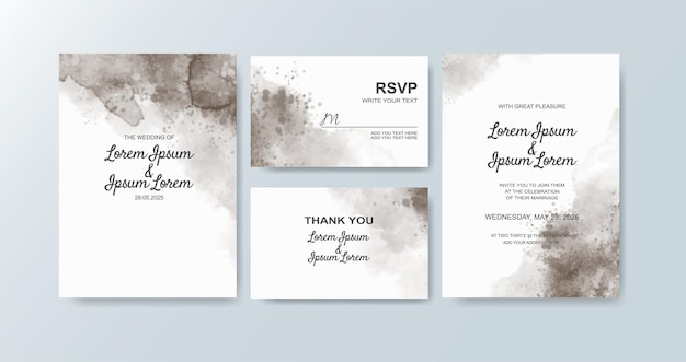 Invitación de boda con fondo de acuarela abstracta