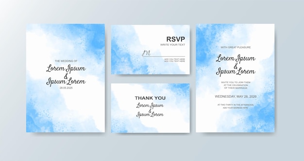 Invitación de boda con fondo de acuarela abstracta