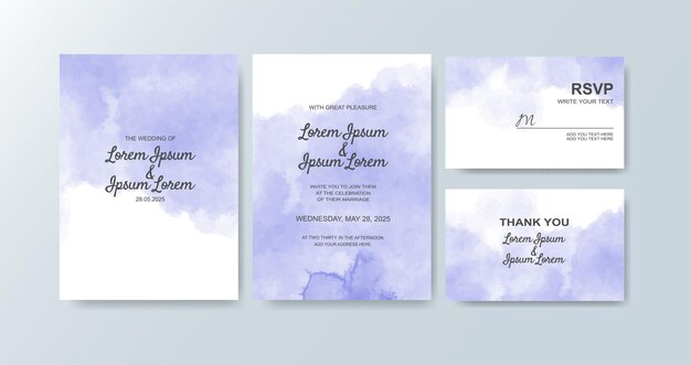 Invitación de boda con fondo de acuarela abstracta