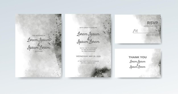 Invitación de boda con fondo de acuarela abstracta