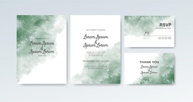 Invitación de boda con fondo de acuarela abstracta
