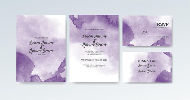 Invitación de boda con fondo de acuarela abstracta