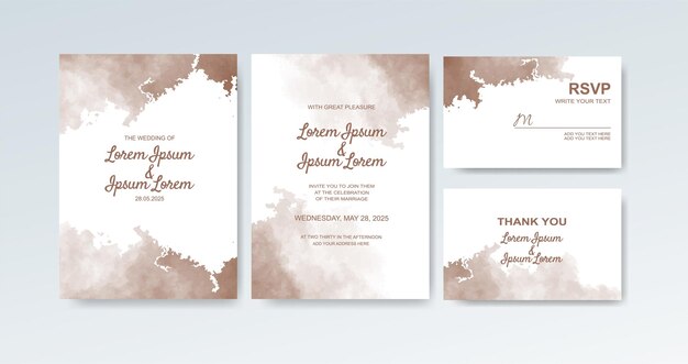 Invitación de boda con fondo de acuarela abstracta