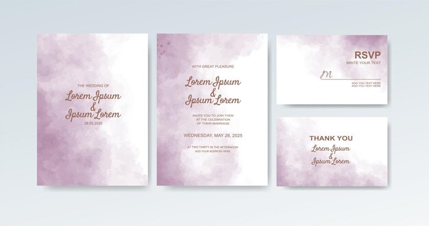 Invitación de boda con fondo de acuarela abstracta
