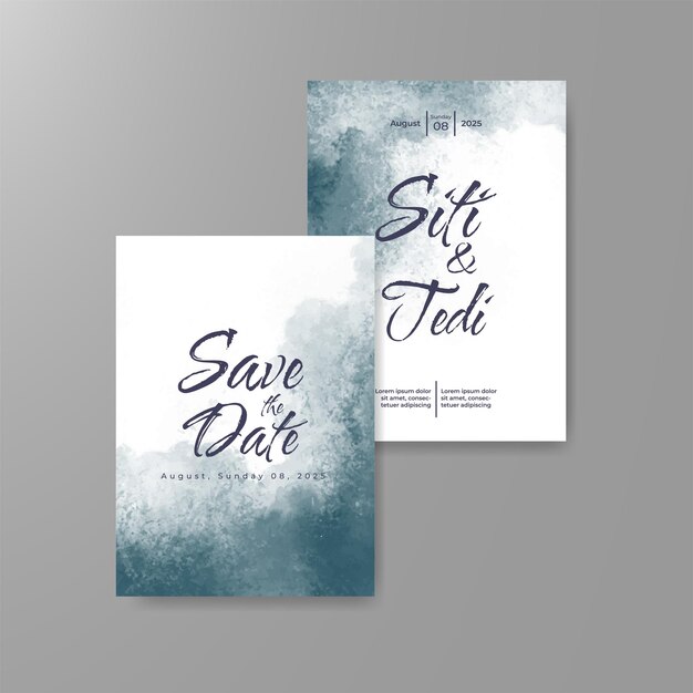 Invitación de boda con fondo de acuarela abstracta