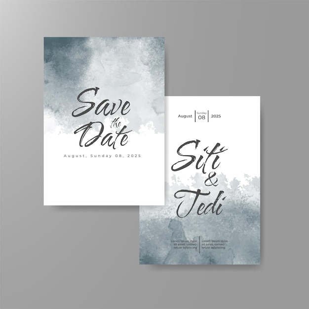 Invitación de boda con fondo de acuarela abstracta