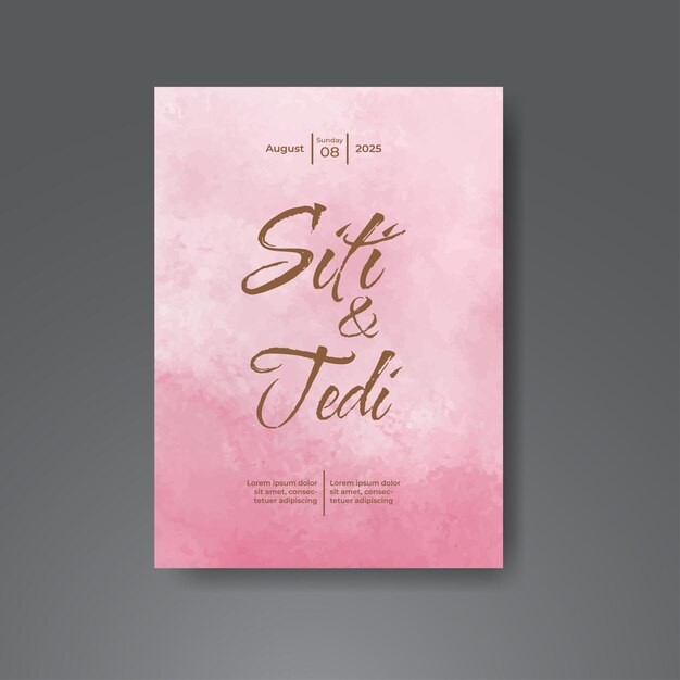 Invitación de boda con fondo de acuarela abstracta