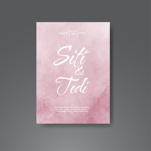 Invitación de boda con fondo de acuarela abstracta