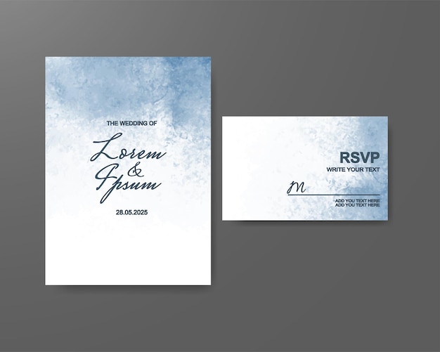 Invitación de boda con fondo de acuarela abstracta