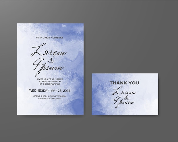 Invitación de boda con fondo de acuarela abstracta