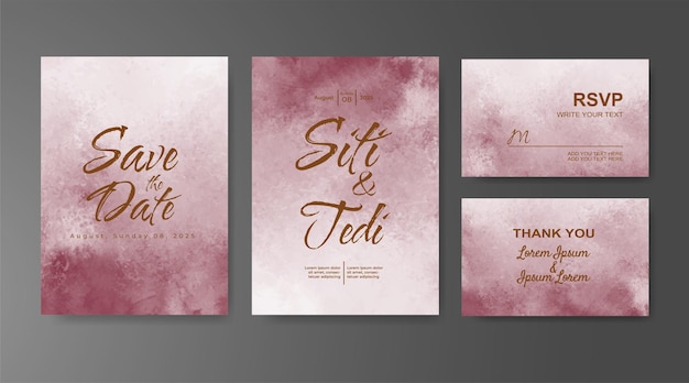 Invitación de boda con fondo de acuarela abstracta