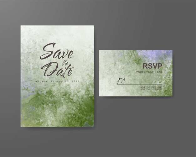 Invitación de boda con fondo de acuarela abstracta