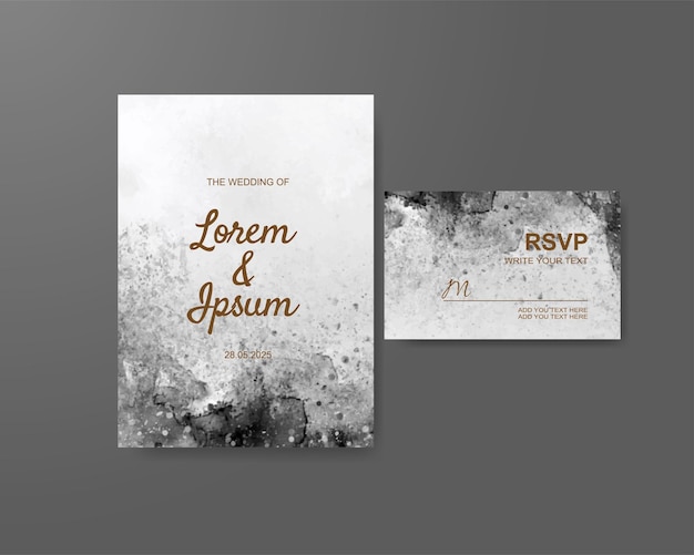 Invitación de boda con fondo de acuarela abstracta