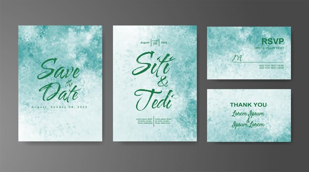 Invitación de boda con fondo de acuarela abstracta
