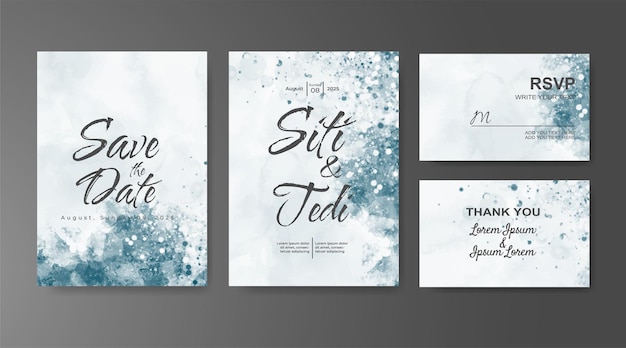 Invitación de boda con fondo de acuarela abstracta
